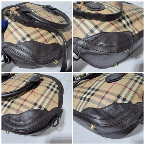 BURBERRYHaymarket Check Small Orchard Bowling Bag Chocolate - Picture 11 of 12